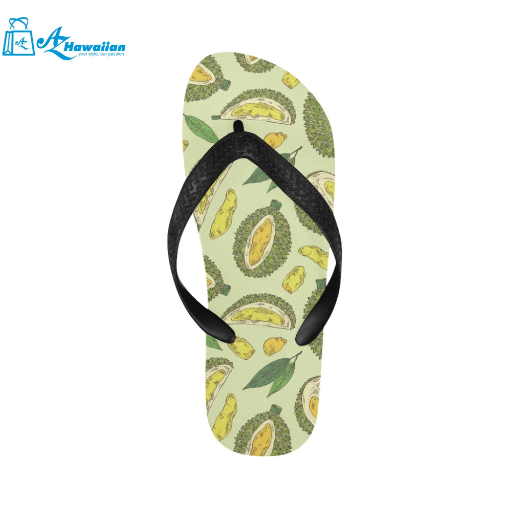 Durian leaves pattern background Unisex Flip Flops