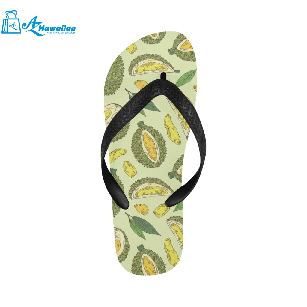 Durian leaves pattern background Unisex Flip Flops