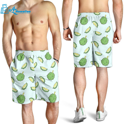 Durian Pattern Blue Background Men Shorts