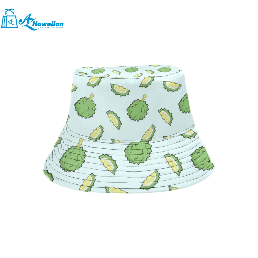 Durian pattern blue background Unisex Bucket Hat