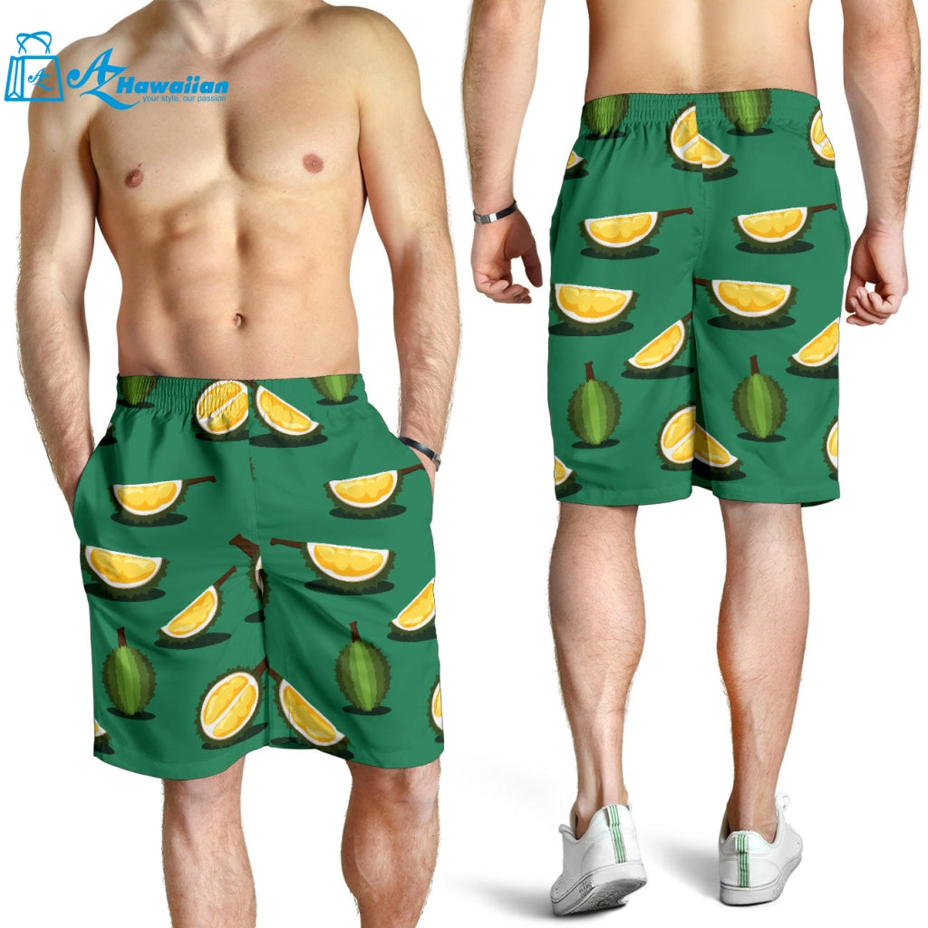 Durian Pattern Green Background Men Shorts