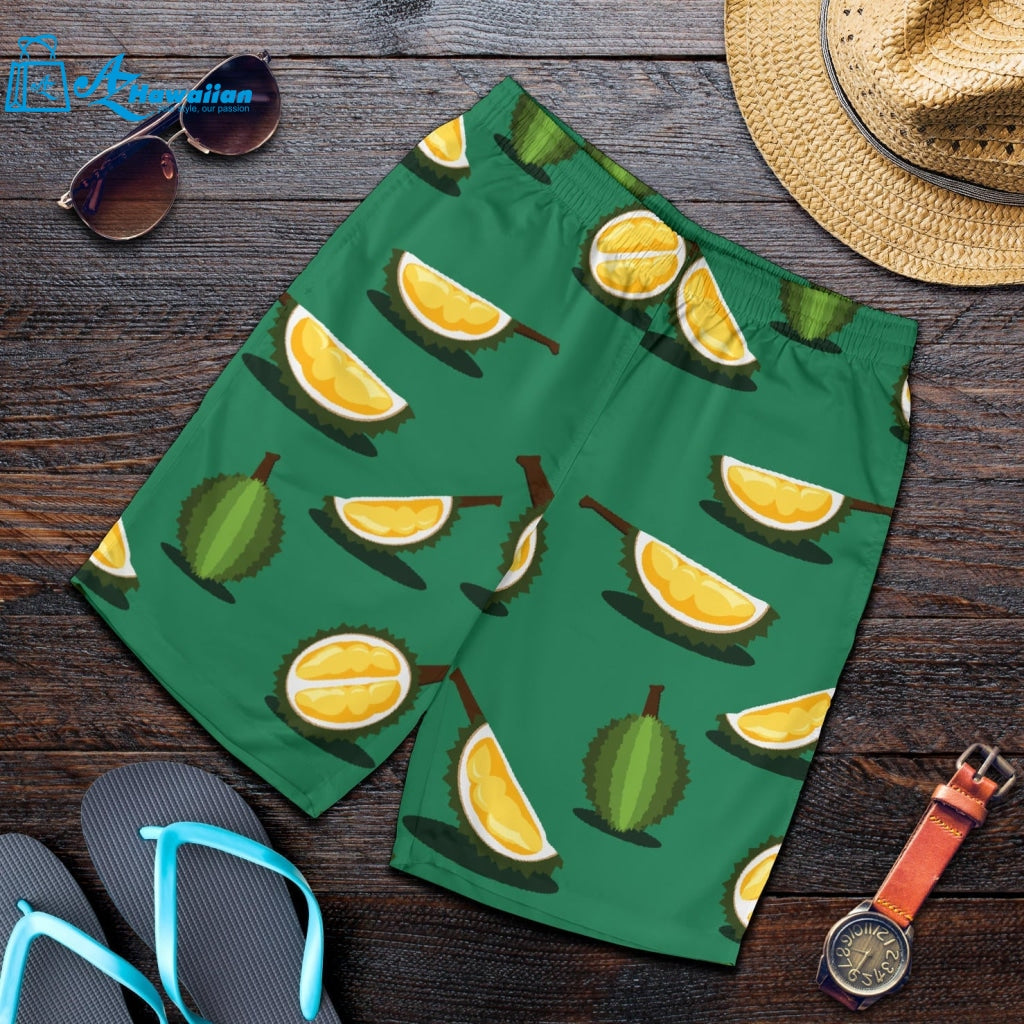 Durian Pattern Green Background Men Shorts