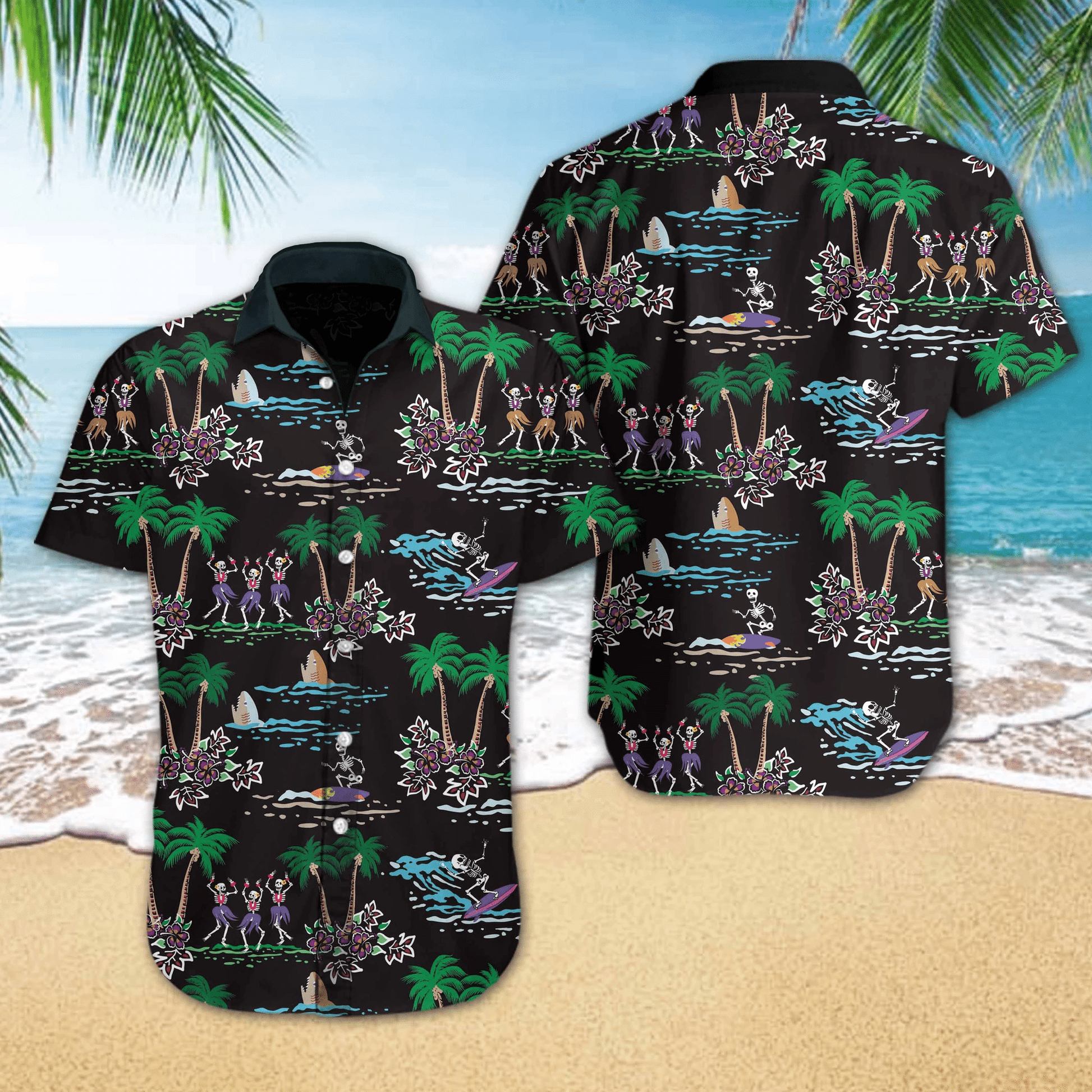 Hawaiian Aloha Shirts Skeleton Beach