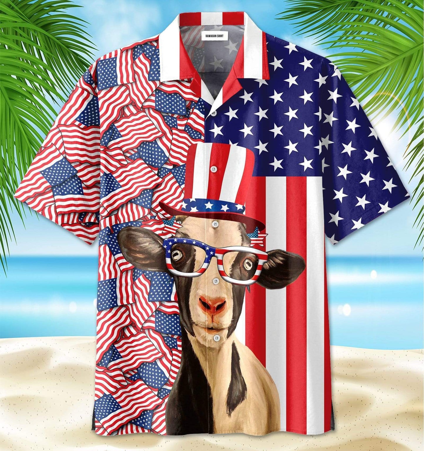 Hawaiian Aloha Shirts Goat 4Th Of July