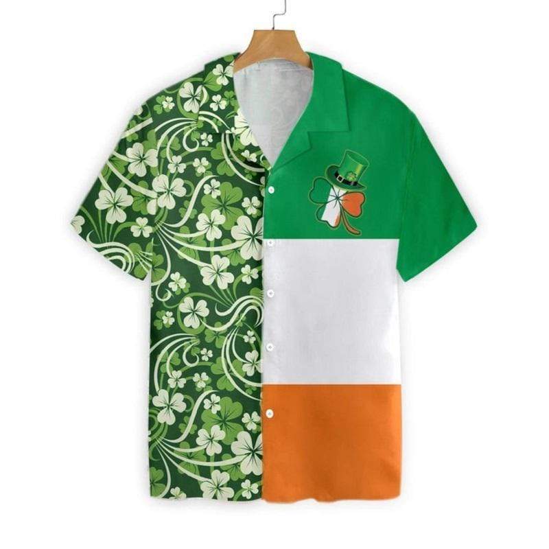 Shamrock With Flag Saint Patrick's Day Irish Ireland Hawaiian Shirts #L