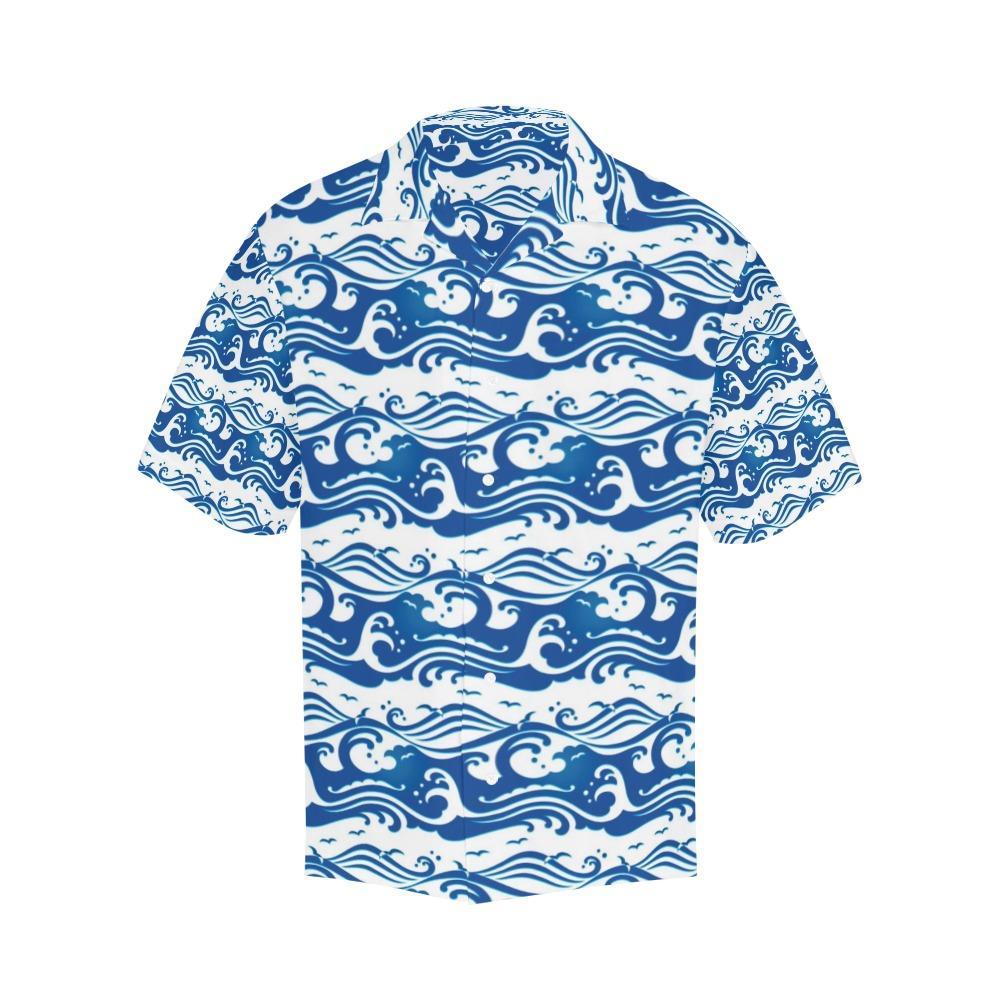 Wave Print Design Hawaiian Shirt