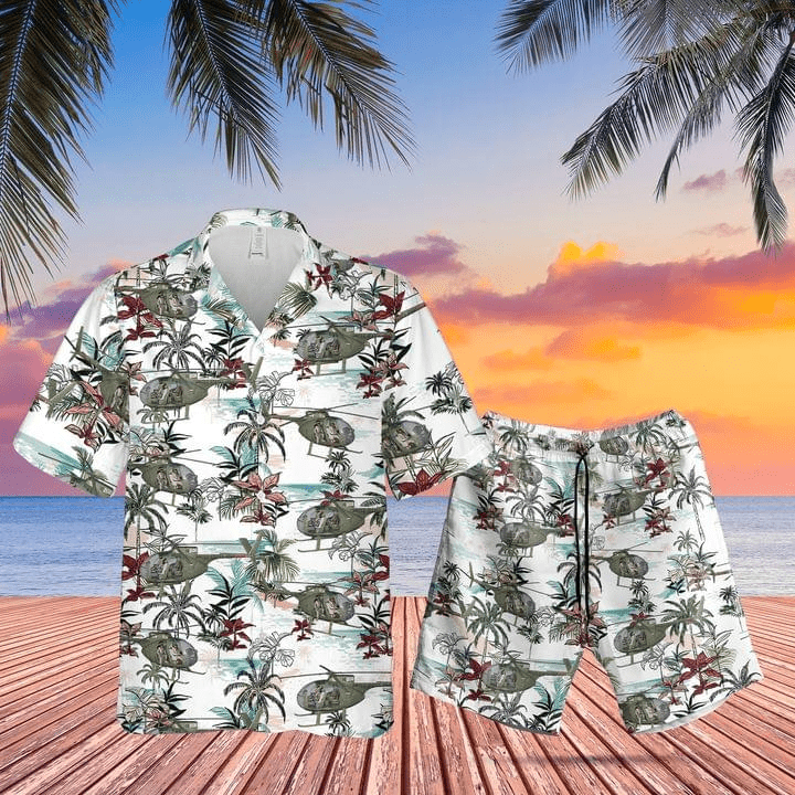 Hawaiian Aloha Shirts - Beach Shorts U.S Army Hughes Oh-6 Cayuse