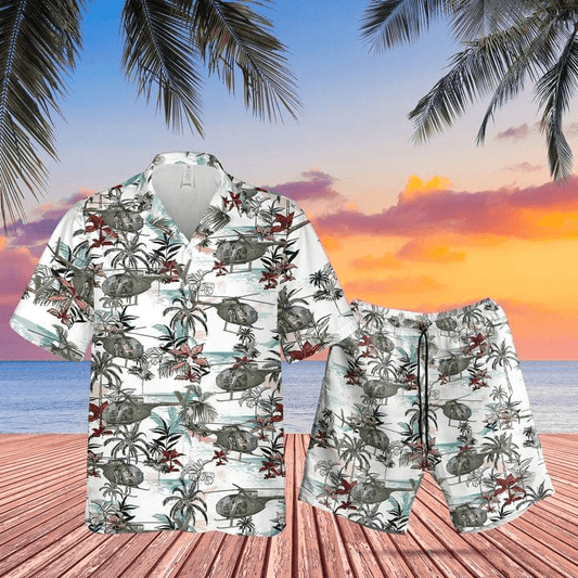 Hawaiian Aloha Shirts - Beach Shorts U.S Army Hughes Oh-6 Cayuse