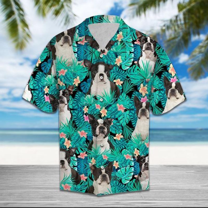 Boston Terrier    Blue Awesome Design Unisex Hawaiian Shirt For Men And Women Dhc17064020