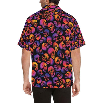 Skull Multicolor Print Design Hawaiian Shirt