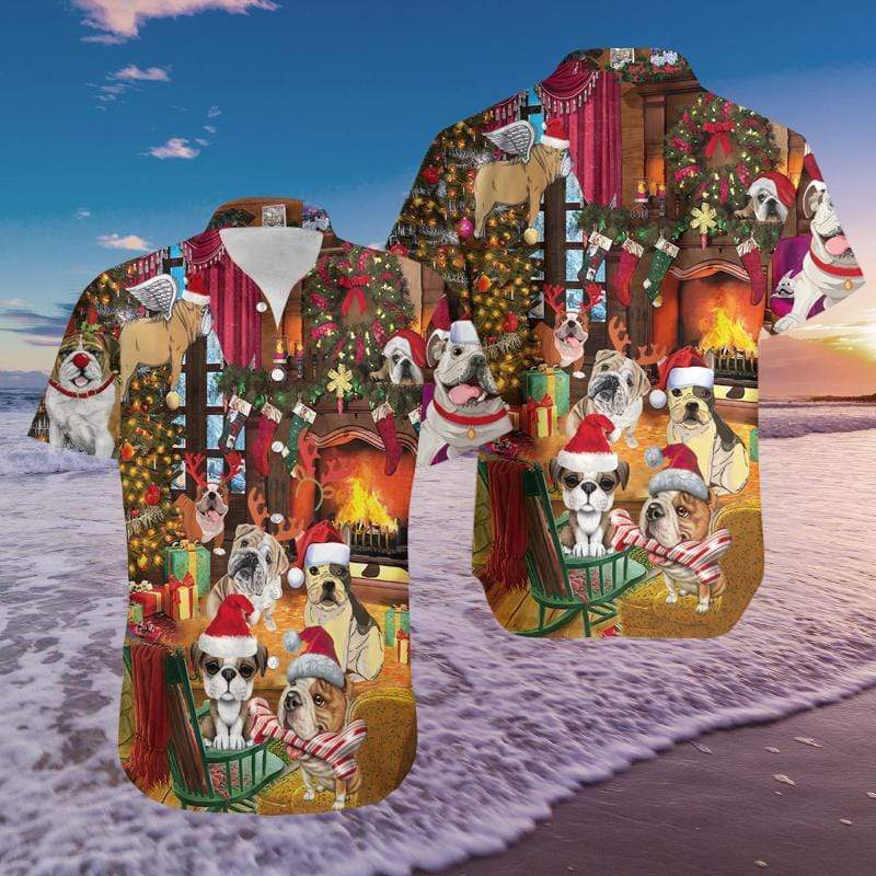 I Love Dog Merry Chirstmas Hawaiian Aloha Shirts