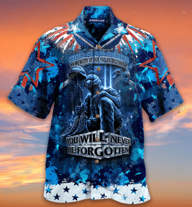 Veteran You Will Never Be Forgotten Hawaiian Aloha Shirt #V