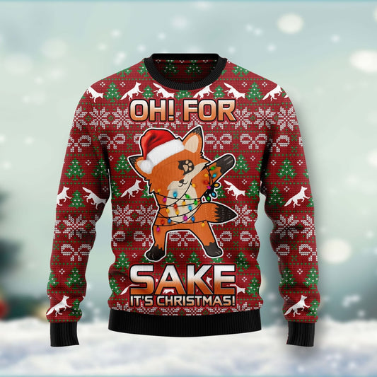 Oh For Fox Sake Ugly Christmas Sweater 