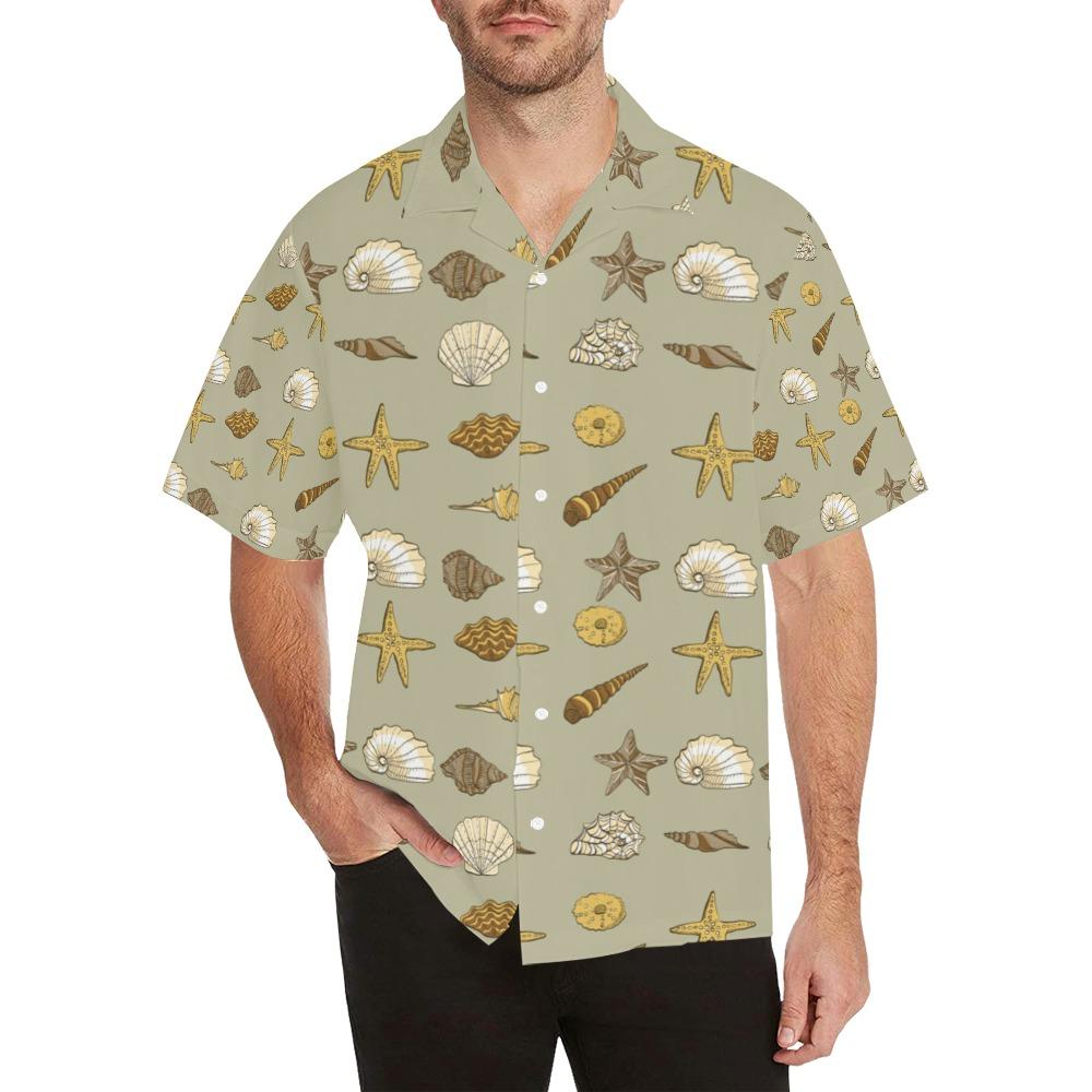 Seashell Beach Print Design Hawaiian Shirt