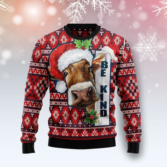 Cow Be Kind Ugly Christmas Sweater 