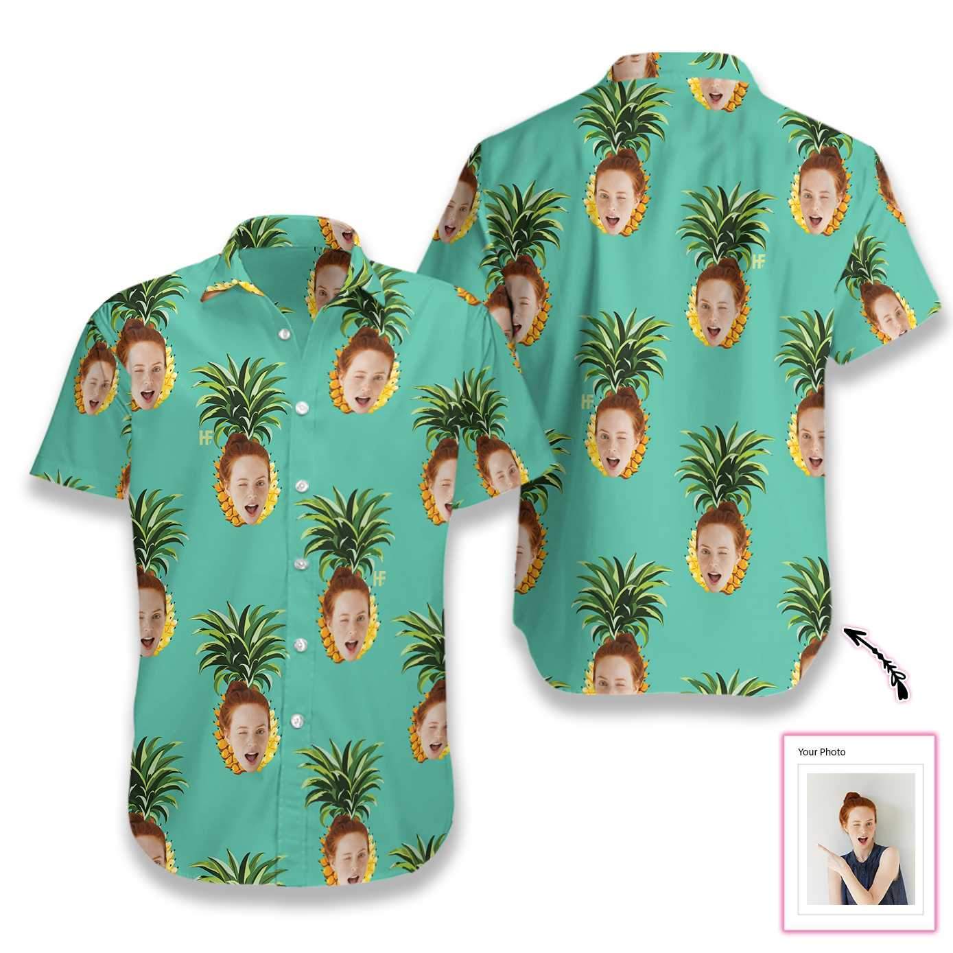 Personalized Pineapple Hawaiian Aloha Shirts Custom Face #L