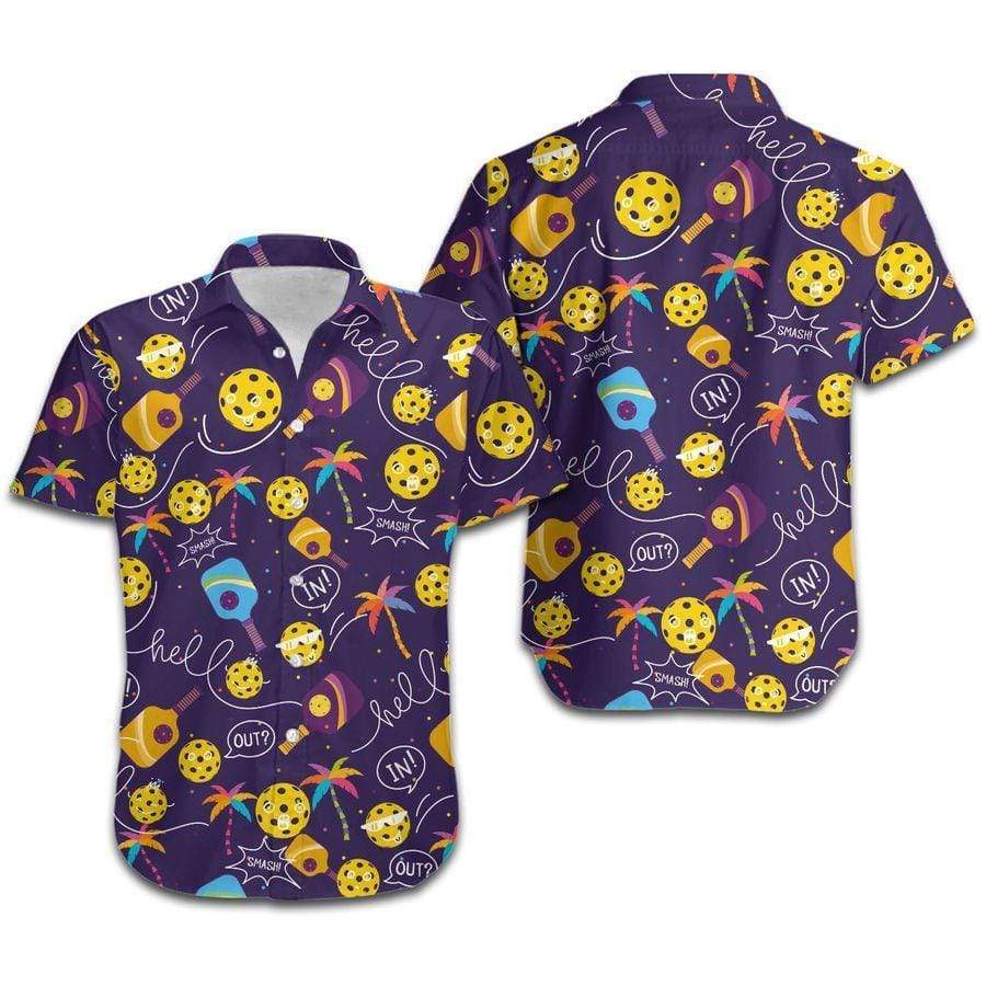 Hawaiian Aloha Shirts Funny Pickleball Symbol