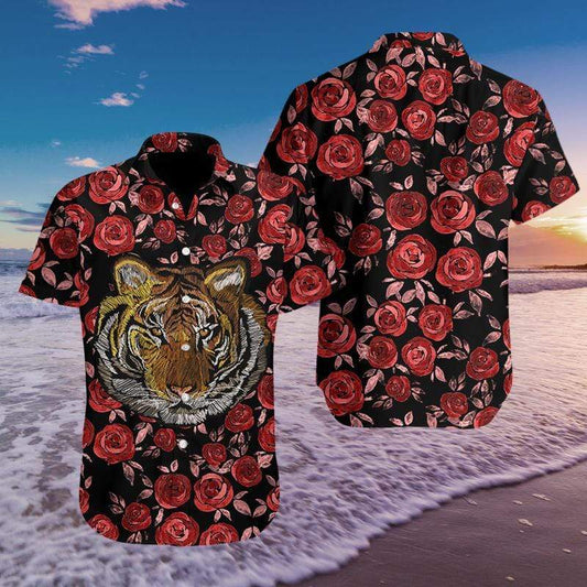 Hawaiian Aloha Shirts Tiger Rose #3108H