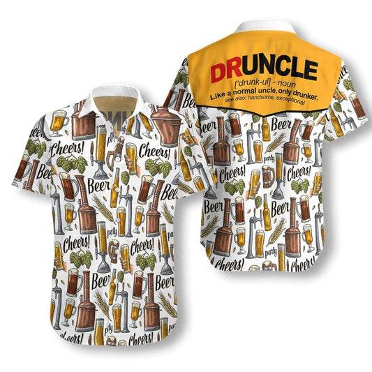 Funny Drunkcle Beer Cheers Hawaiian Shirts