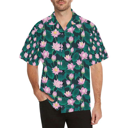 Water Lily Print Design Hawaiian Shirt