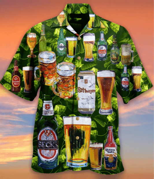 Drinking Beer Summer 2021 Unisex Hawaiian Aloha Shirts #H