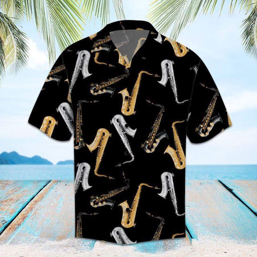 Hawaiian Aloha Shirts Amazing Saxophone #DH