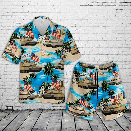 Abrams Battle Tank Flag  Hawaiian Shirt Set | Unisex | Hs1133