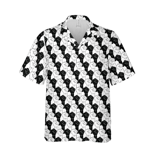 Juneteenth B&amp;amp;W Black Pride Hand Pattern Unisex Hawaiian Shirts