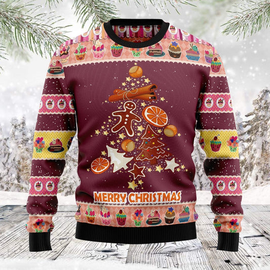 Gingerbread Christmas Tree Ugly Christmas Sweater 