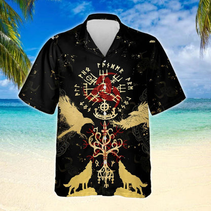 Viking Vegvisir Yggdrasil Hawaiian Shirt Thh2828Hw