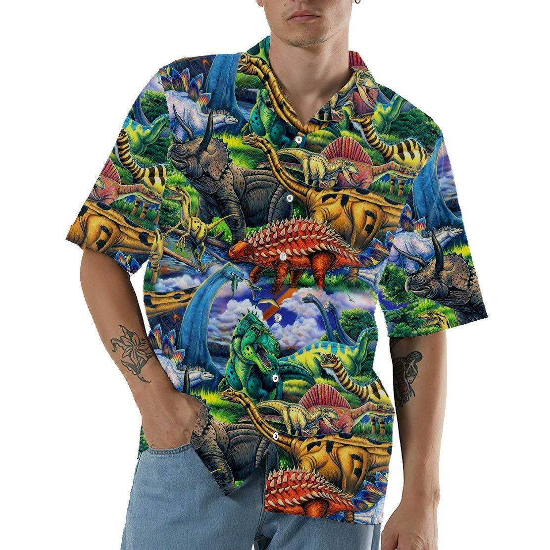  3D Dinosaur Hawaii Shirt