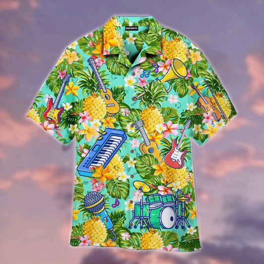 Pineapple Musical Instrument Hawaiian Shirt | For Men &amp;amp; Women | Adult | Wt1172