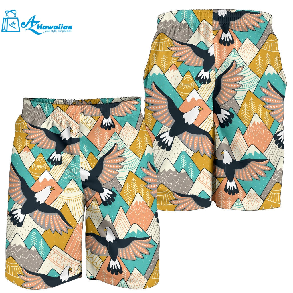 Eagle Pattern Print Design 02 Men Shorts