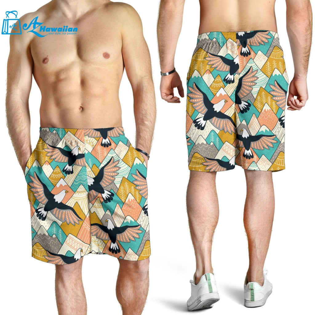 Eagle Pattern Print Design 02 Men Shorts