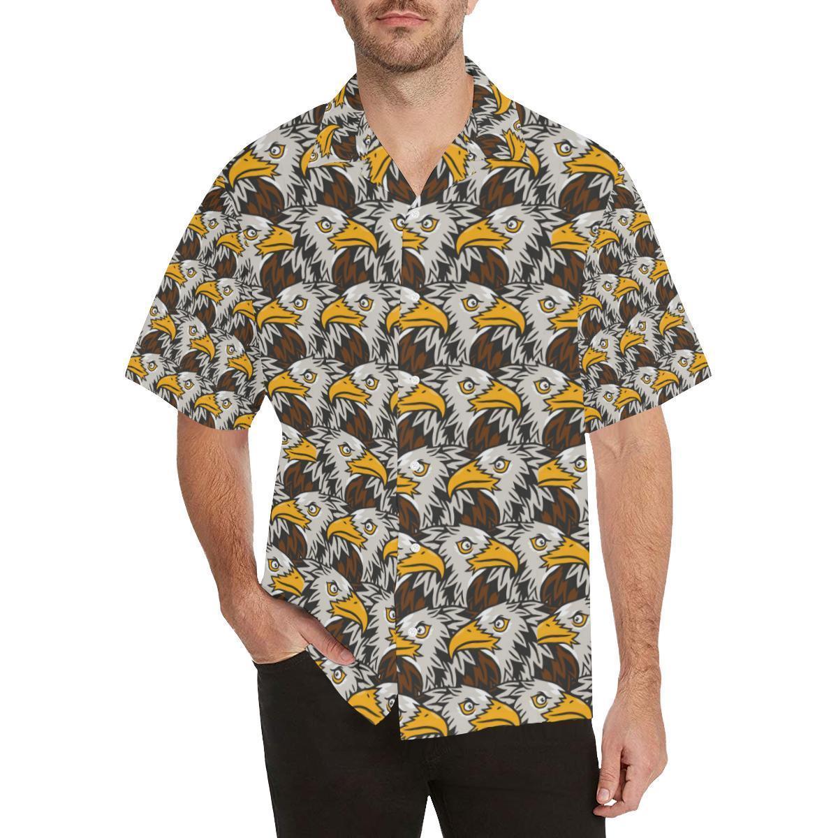 Eagles Head Pattern Hawaiian Shirt