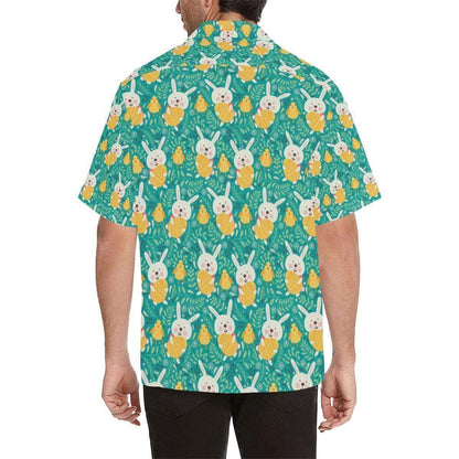 Happy Easter Vintage Pattern Turquoise Hawaiian Aloha Shirts #H