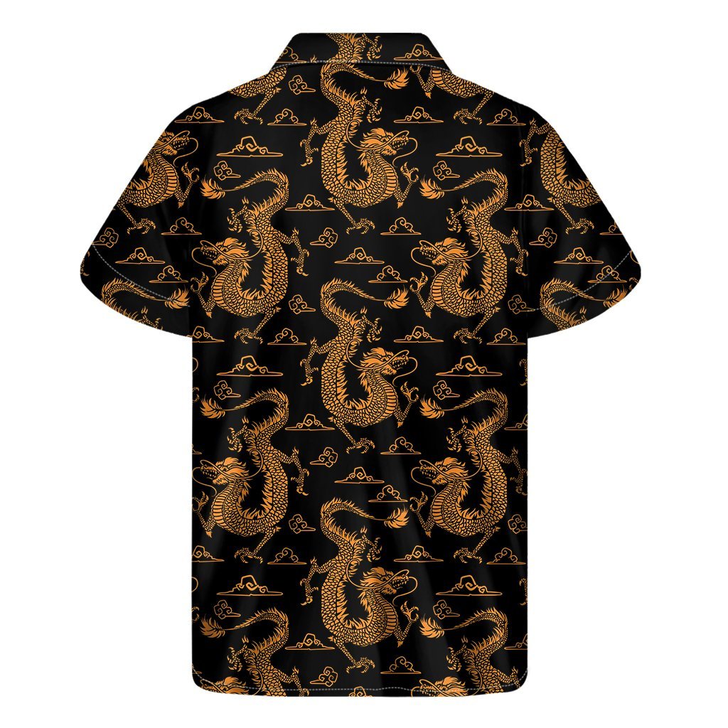 Eastern Dragon Pattern Print Mens Short Sleeve Shirt Hawaiian