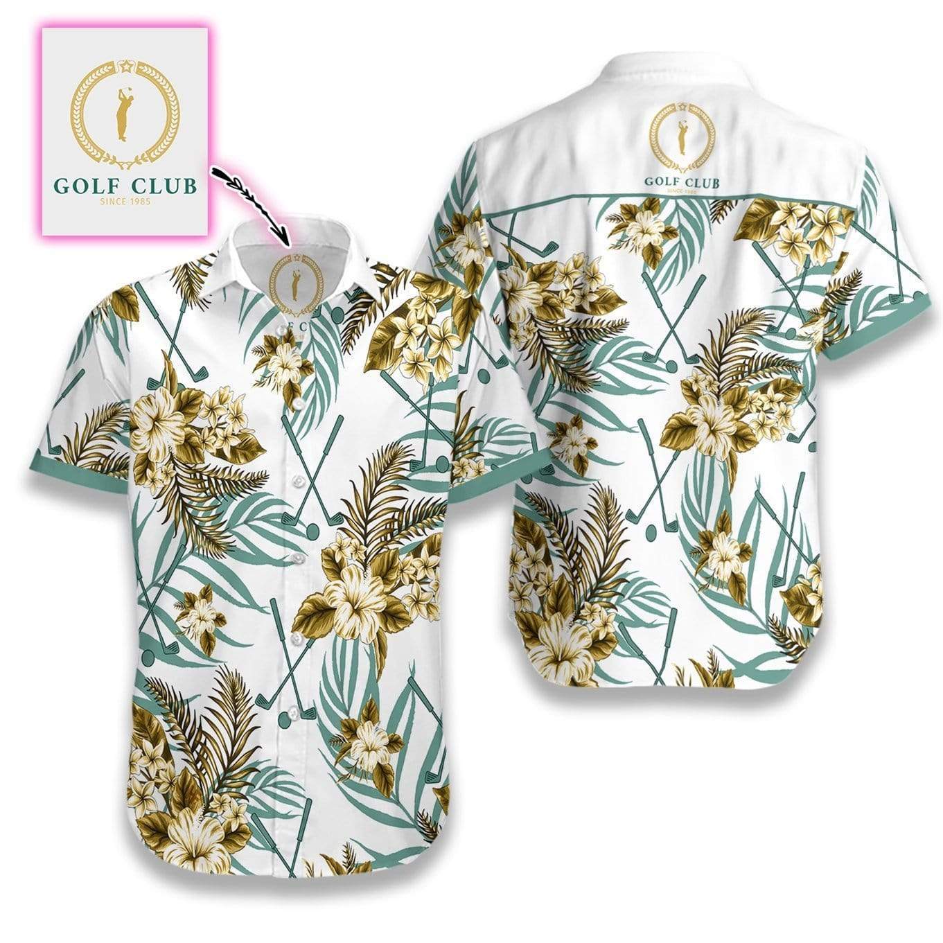 Personalized Golf Club Hawaiian Aloha Shirts Custom Your Logo #DH