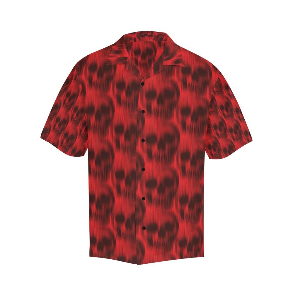 Skull Red Print Design Hawaiian Shirt
