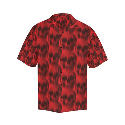 Skull Red Print Design Hawaiian Shirt