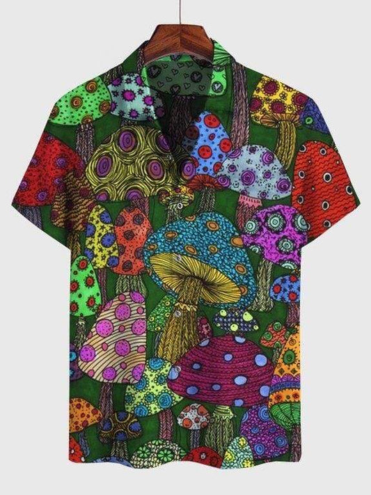 Colorful Hippie Mushroom Unisex Hawaiian Shirts