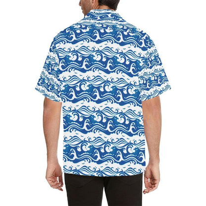 Wave Print Design Hawaiian Shirt