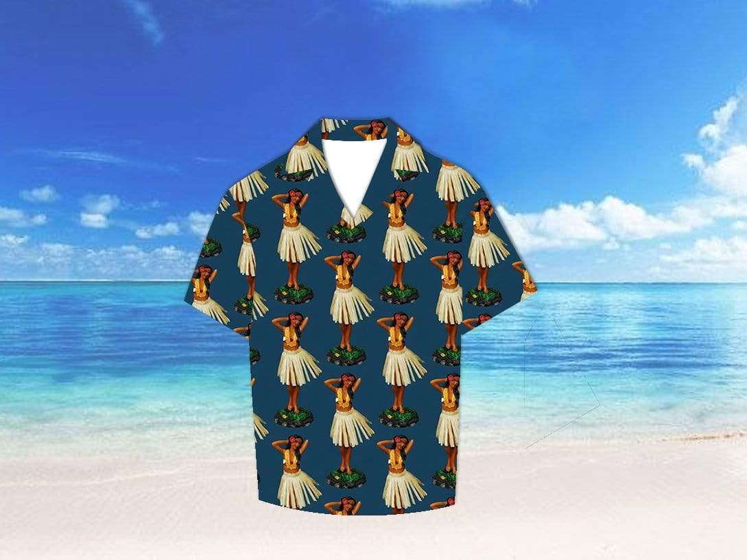 Dancing Hawaiian Woman Tropical Hawaiian Aloha Shirts #68dh