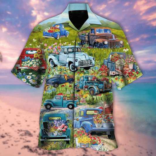 Flowers Pickup By Truck Hawaiian Shirts #Dh