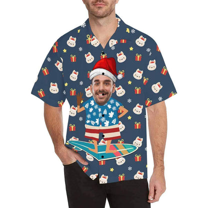 Custom Face Christmas Gift Men's Hawaiian Shirt