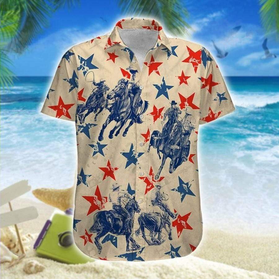 Hawaiian Aloha Shirts American Team Roping