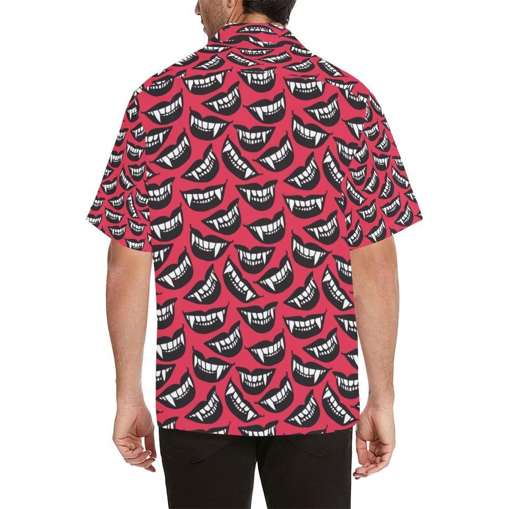 Vampire Lips Print Design Hawaiian Shirt