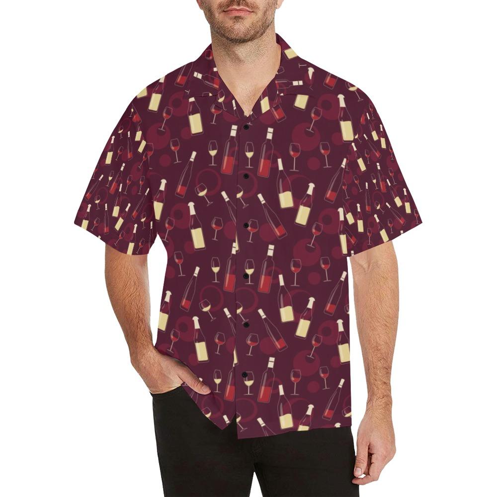 Wine Themed Print Design Hawaiian Shirt