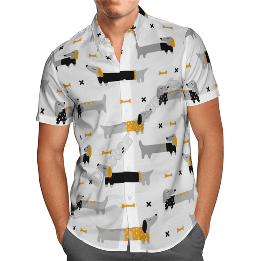 Funny Dachshund  White Nice Design Unisex Hawaiian Shirt For Men And Women Dhc17064103