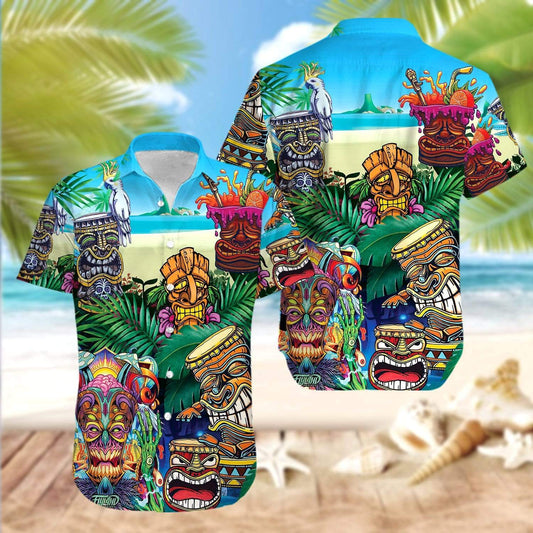 Get Lost On A Island Tiki Tiki Unisex Hawaiian Shirts